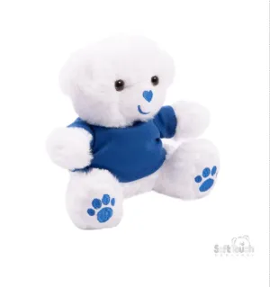 15cm White Teddy w/Navy T-Shirt : TB315- N