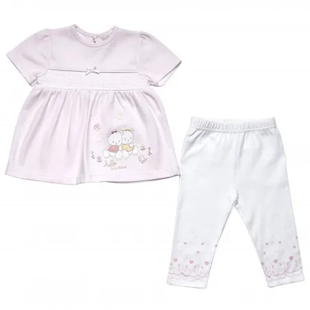 2 Piece Girls Cotton Dress & Legging Set "Teddies" (6-24 Months)-40JTC8459