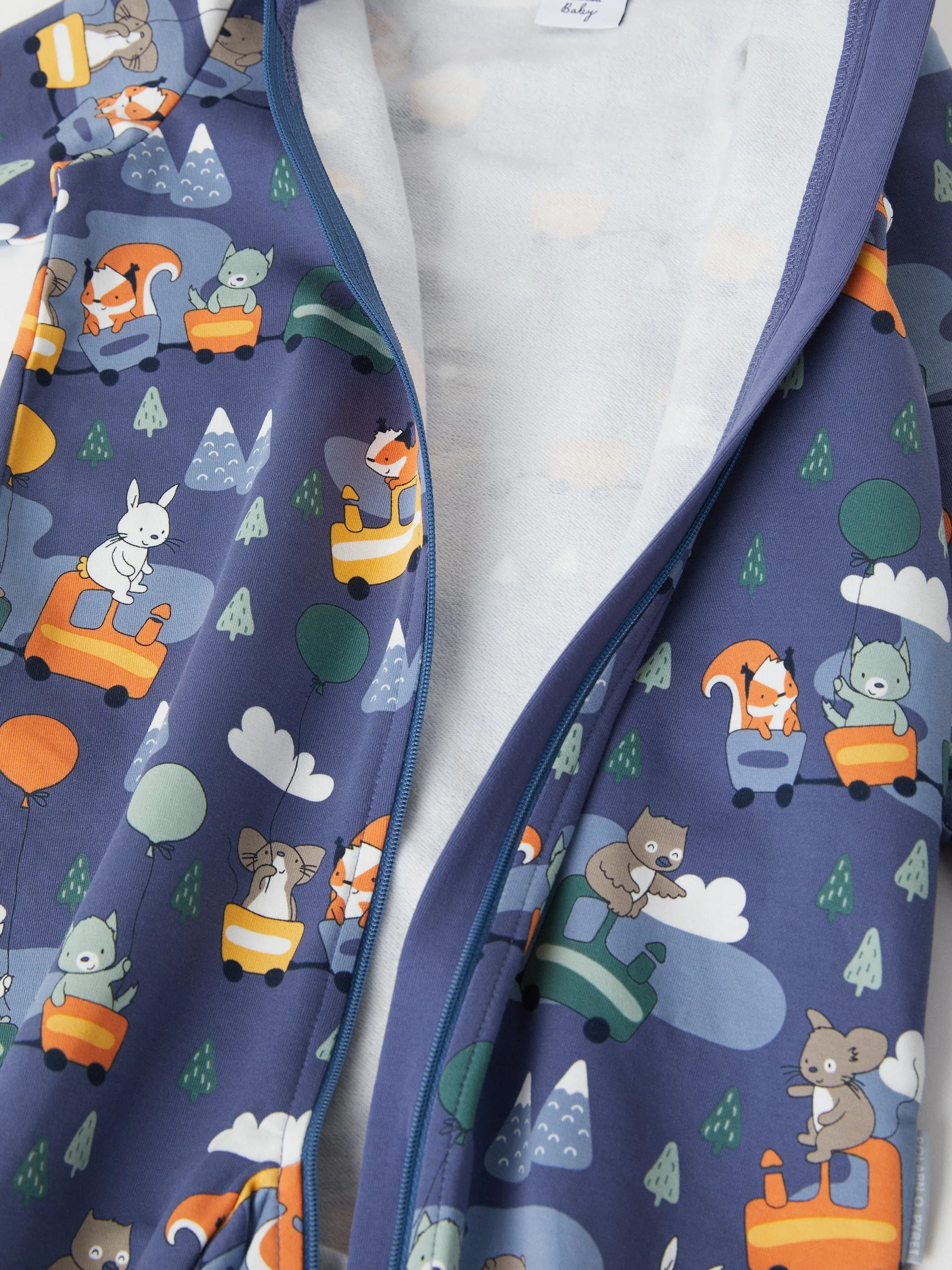 Animal Train Print Baby All-in-one