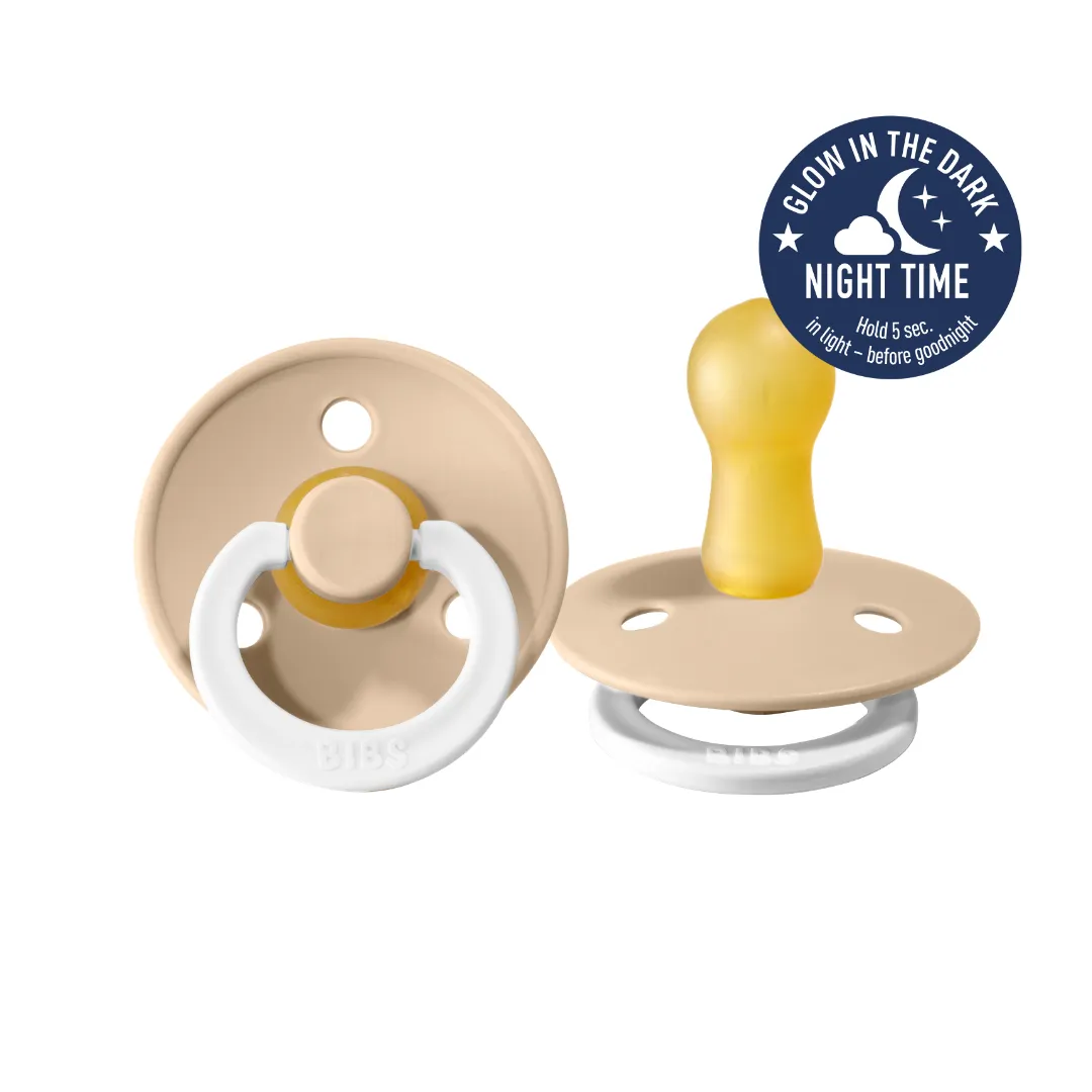 Bibs Colour Dummies (Night Glow) - Vanilla -(2 pack)