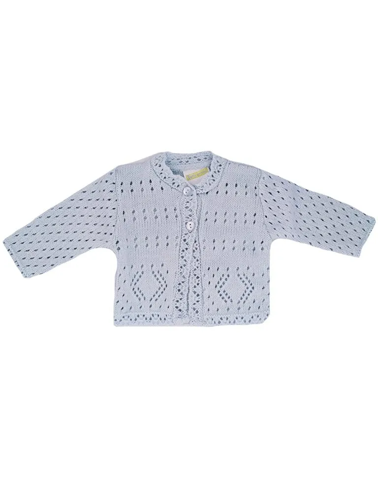 Blue Pointelle Cardigan