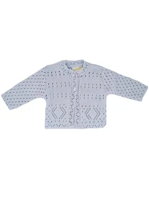 Blue Pointelle Cardigan