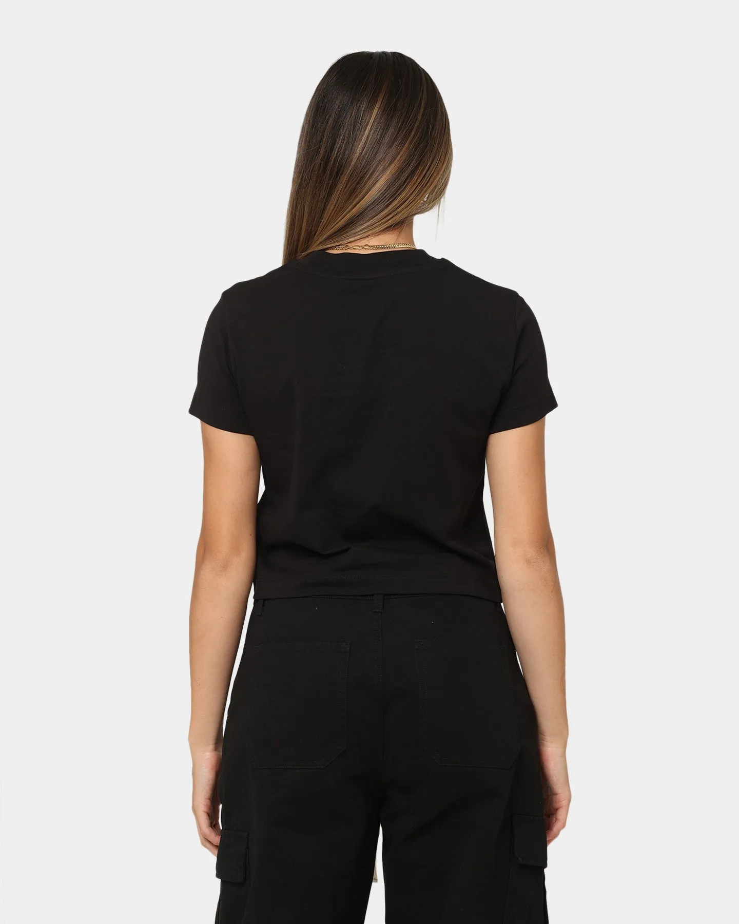 Calvin Klein Women's Spray Monologo Baby T-Shirt Ck Black