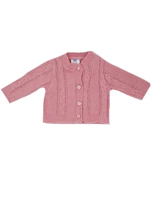 Dusty Pink Cable Knit Cardigan
