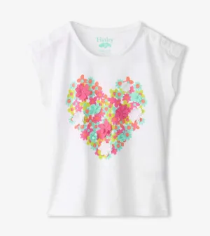 Hatley Baby Girls White Floral Heart Tee