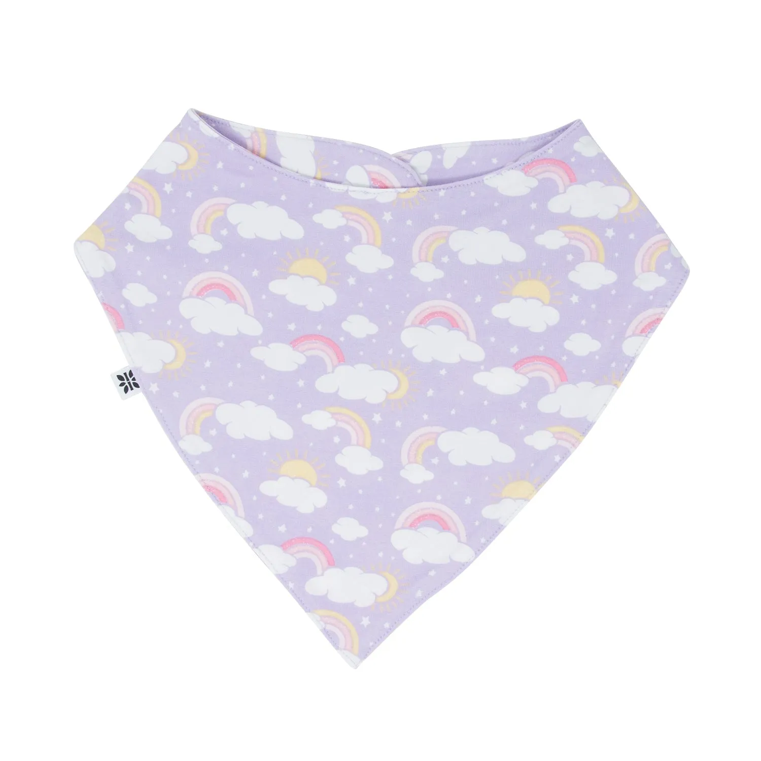 Lavender Rainbows and Clouds Baby Bib