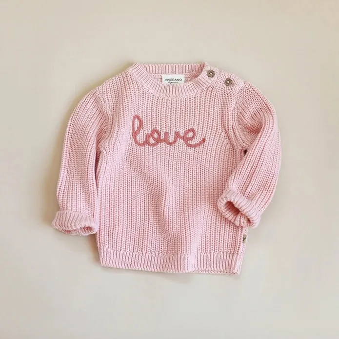 Love Embroidered Baby Sweater