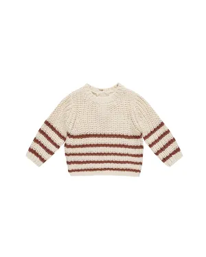 Rex Sweater in Cranberry Stripe/Natural