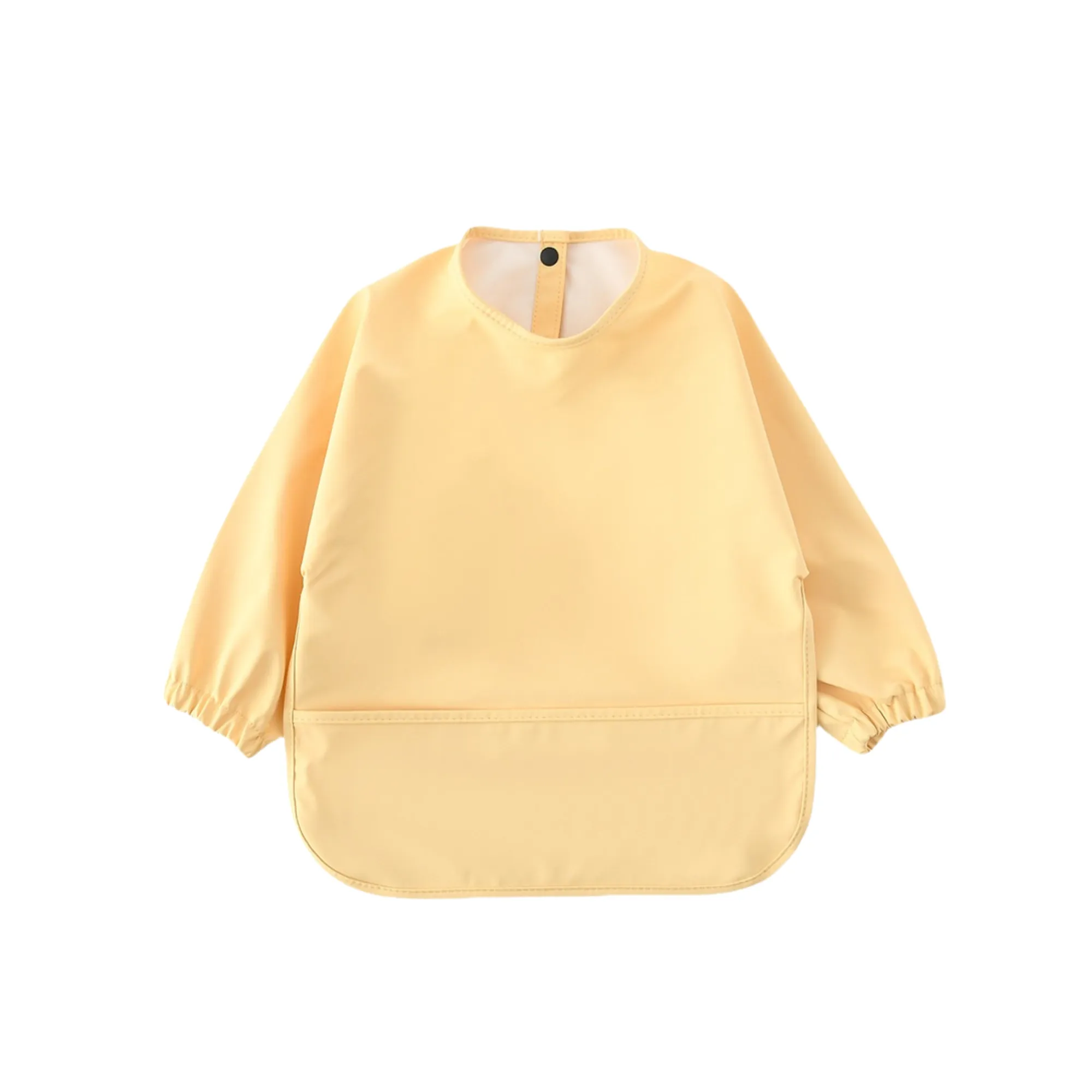 Waterproof Long Sleeve Baby Smock Bib in Buttercup Yellow